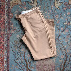 Spier & Mackay tan British khaki contemporary slim chinos pants 35/34
